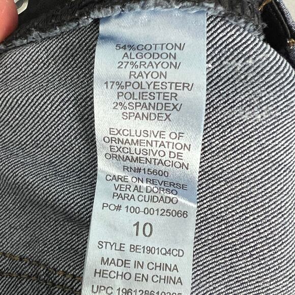 Democracy Women's 10 Ab Technology Jeans Stretch Slimming Ankle Casual Dark Wash - Picture 5 of 10